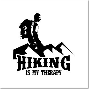 Hiking Is My Therapy Posters and Art